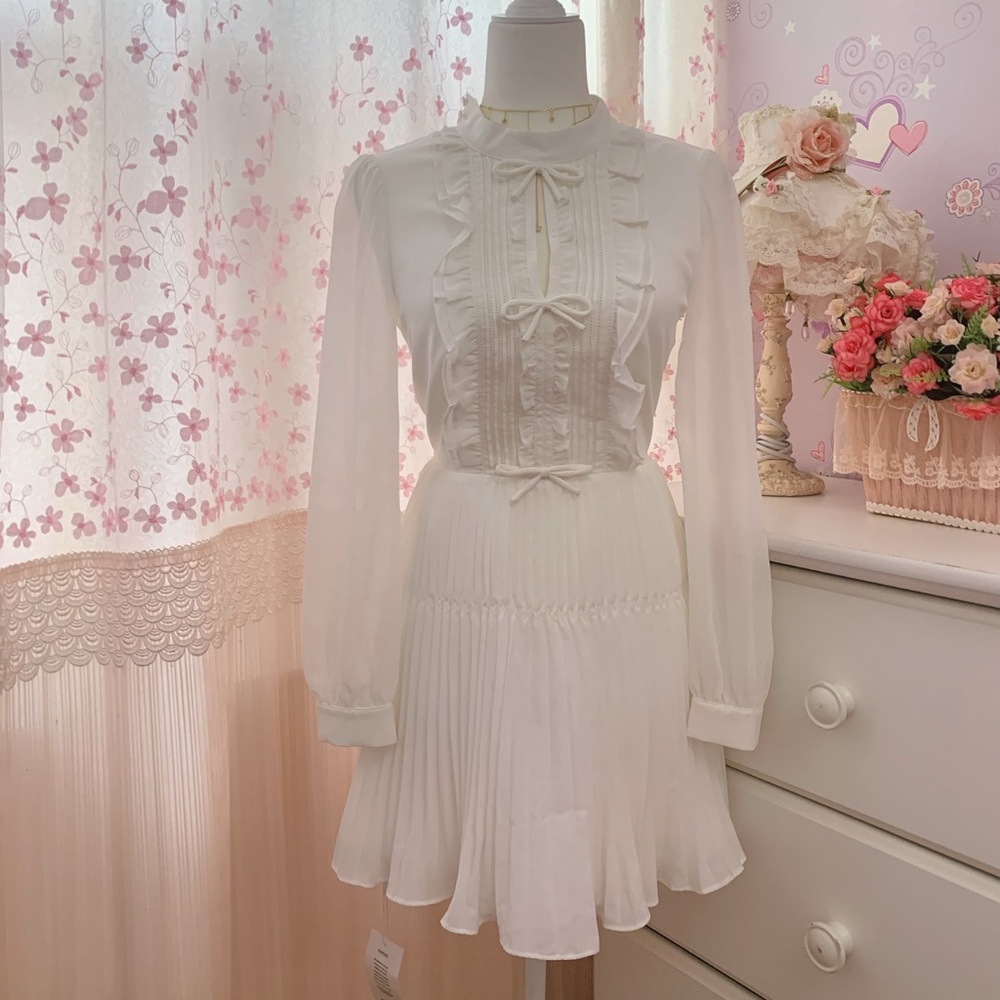 Self Portrait ruffled-bib flare mini dress - Picture 6 of 9